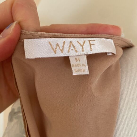 WAYF Oakfield Sky Blue, Gray, & Tan Embroidered Lace Maxi Dress Size Medium - Picture 9 of 16